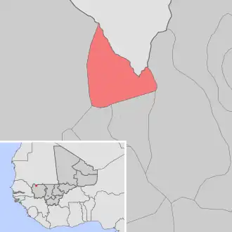 Kaart van Diafounou Diongaga