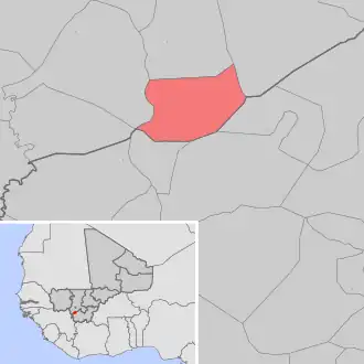 Kaart van Tiakadougou-Dialakoro