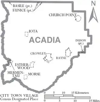 Kaart van Acadia Parish