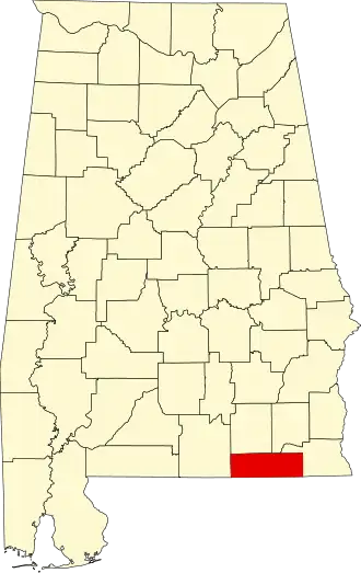 Locatie van Geneva County in Alabama