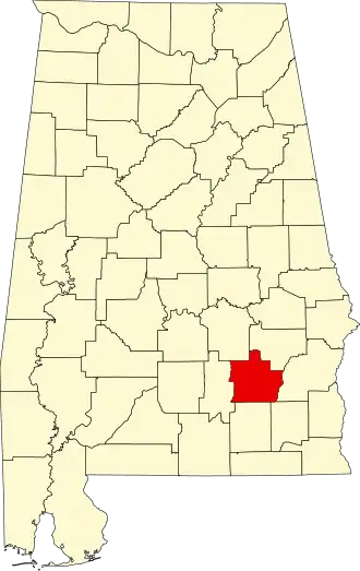 Locatie van Pike County in Alabama