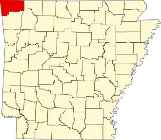 Locatie van Benton County in Arkansas
