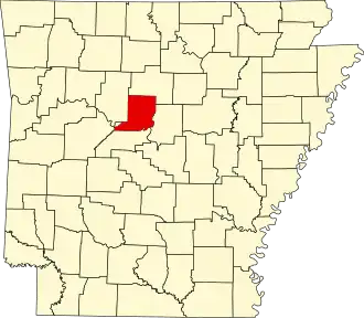 Locatie van Conway County in Arkansas