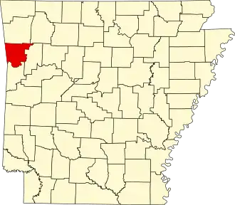 Locatie van Crawford County in Arkansas