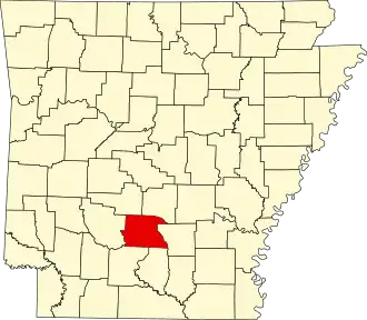 Locatie van Dallas County in Arkansas