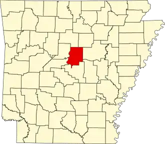 Locatie van Faulkner County in Arkansas