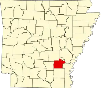 Locatie van Lincoln County in Arkansas