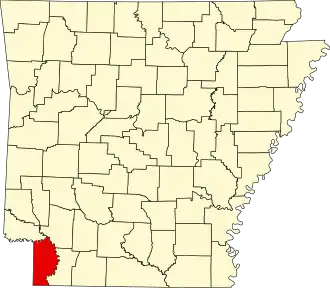 Locatie van Miller County in Arkansas