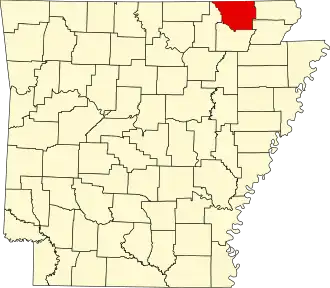 Locatie van Randolph County in Arkansas