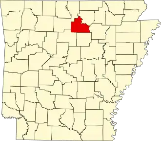 Locatie van Stone County in Arkansas