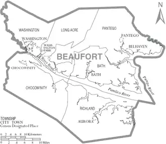 Kaart van Beaufort County