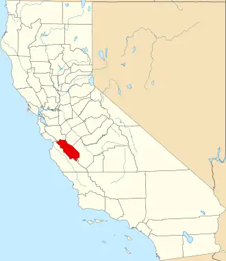 Locatie van San Benito County in Californië