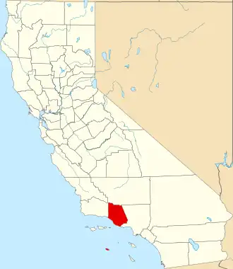 Locatie van Ventura County in Californië