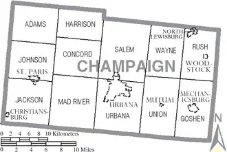 Kaart van Champaign County