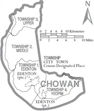 Kaart van Chowan County
