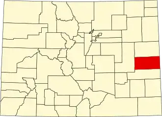 Locatie van Cheyenne County in Colorado