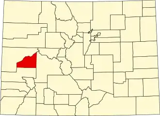 Locatie van Delta County in Colorado