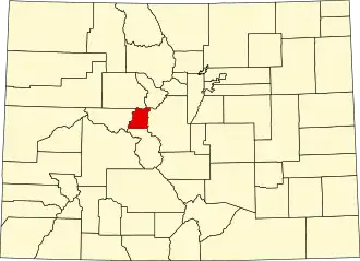 Locatie van Lake County in Colorado