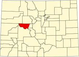 Locatie van Pitkin County in Colorado