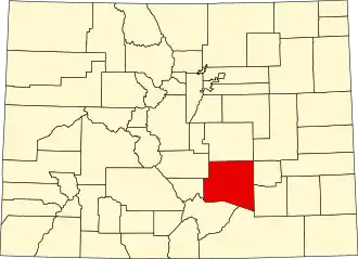 Locatie van Pueblo County in Colorado