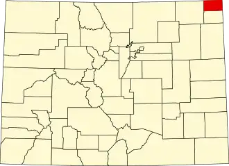 Locatie van Sedgwick County in Colorado