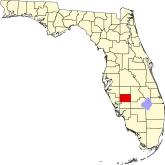 Locatie van DeSoto County in Florida