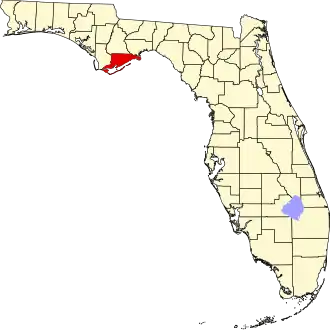 Locatie van Franklin County in Florida