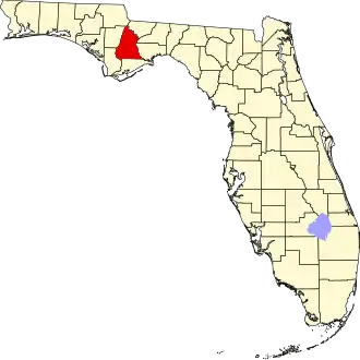 Locatie van Liberty County in Florida