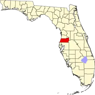 Locatie van Pasco County in Florida