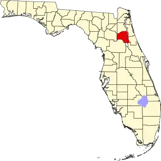 Locatie van Putnam County in Florida