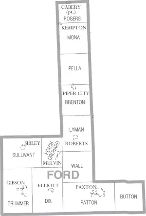 Kaart van Ford County