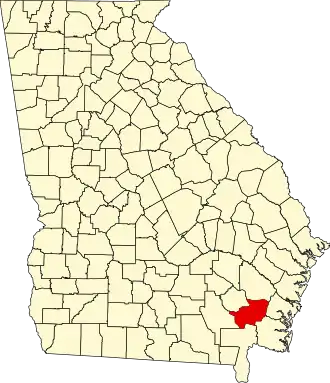 Locatie van Brantley County in Georgia