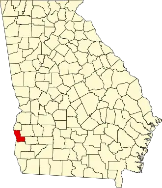 Locatie van Clay County in Georgia