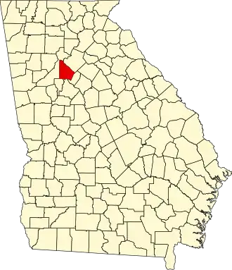 Locatie van DeKalb County in Georgia