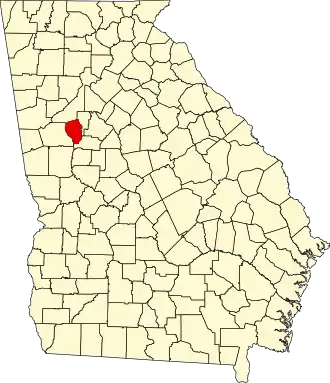 Locatie van Fayette County in Georgia
