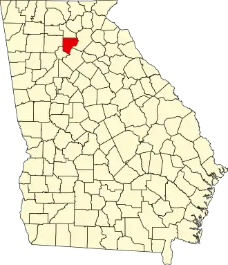 Locatie van Forsyth County in Georgia
