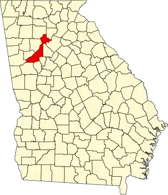 Locatie van Fulton County in Georgia