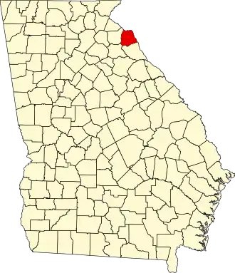 Locatie van Hart County in Georgia