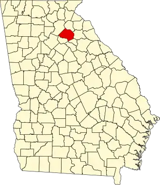 Locatie van Jackson County in Georgia
