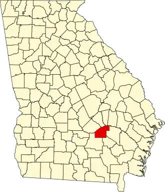 Locatie van Jeff Davis County in Georgia