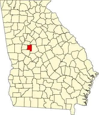 Locatie van Lamar County in Georgia