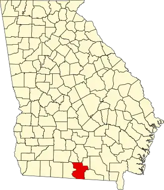 Locatie van Lowndes County in Georgia