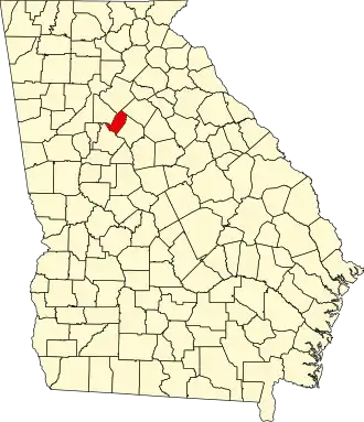 Locatie van Rockdale County in Georgia