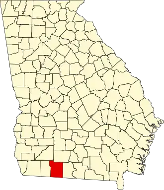 Locatie van Thomas County in Georgia