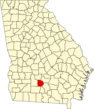 Locatie van Tift County in Georgia