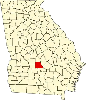 Locatie van Wilcox County in Georgia