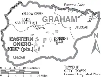 Kaart van Graham County