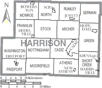 Kaart van Harrison County