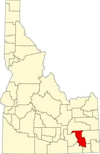 Locatie van Bannock County in Idaho