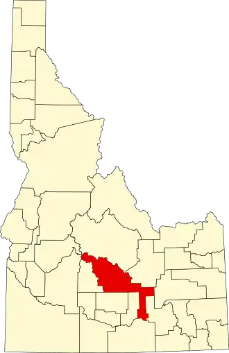 Locatie van Blaine County in Idaho
